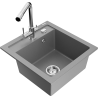 Mexen Vito 1-bowl granite sink with Duero kitchen faucet, gray - 6503-71-671600-00