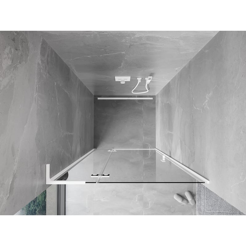 Mexen Mist-H L left hinged shower door 120 cm, transparent, white - 8A5L-120-000-20-00-L