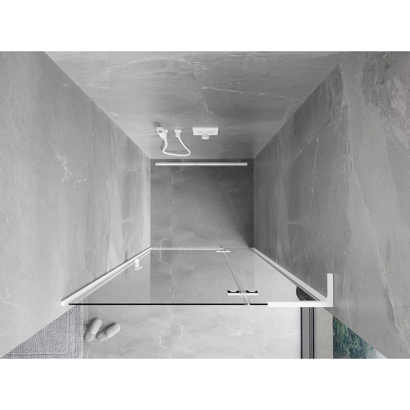 Mexen Mist-H L right-hand hinged shower door 110 cm, transparent, white - 8A5L-110-000-20-00-P