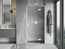 Mexen Mist-H L right hinged shower door 120 cm, transparent, white - 8A5L-120-000-20-00-P