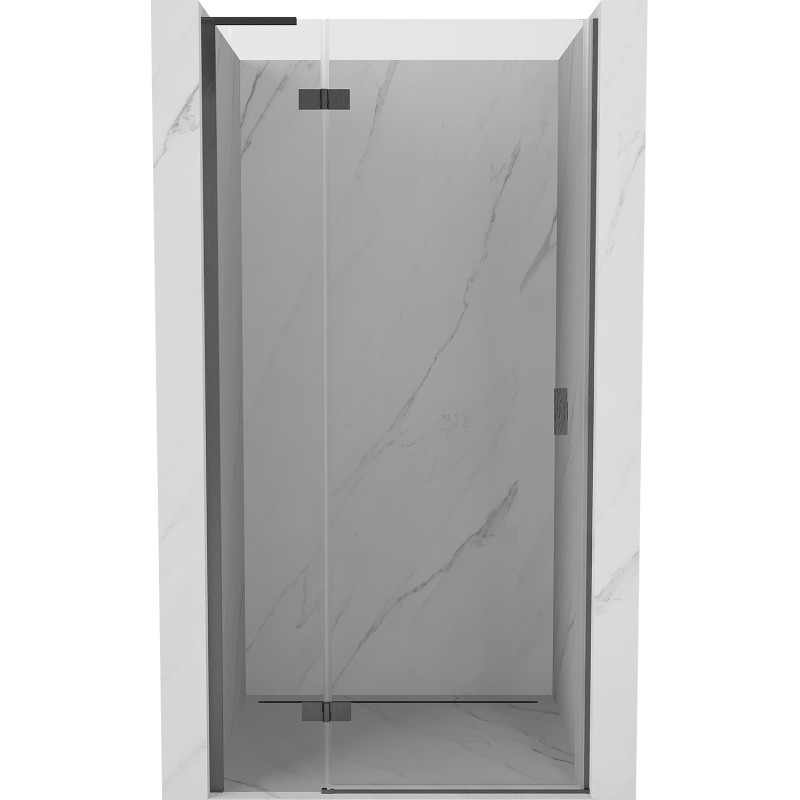 Mexen Mist-H L left hinged shower door 105 cm, transparent, brushed gun gray - 8A5L-105-000-66-00-L