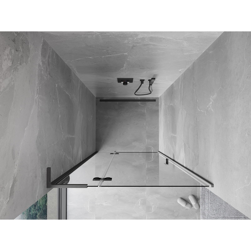 Mexen Mist-H L left hinged shower door 120 cm, transparent, brushed gun gray - 8A5L-120-000-66-00-L