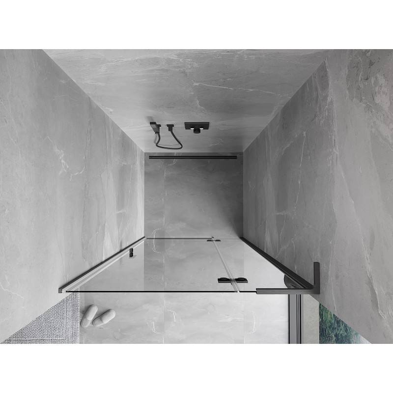 Mexen Mist-H L hinged shower door right 75 cm, transparent, gun gray brushed - 8A5L-075-000-66-00-P