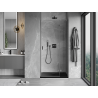 Mexen Mist-H L right pivot shower door 90 cm, transparent, brushed gun gray - 8A5L-090-000-66-00-P