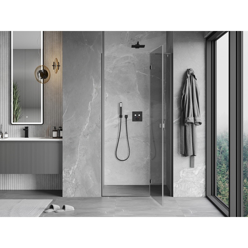 Mexen Mist-H L right-hinged shower door 85 cm, transparent, gun metal - 8A5L-085-000-95-00-P