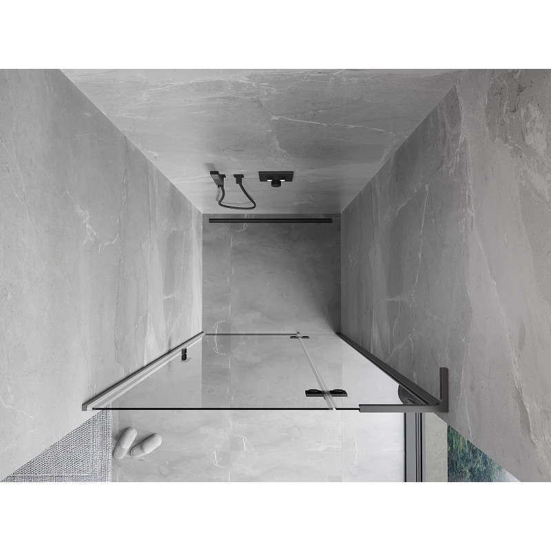 Mexen Mist-H L right swing shower door 120 cm, transparent, gun metal - 8A5L-120-000-95-00-P