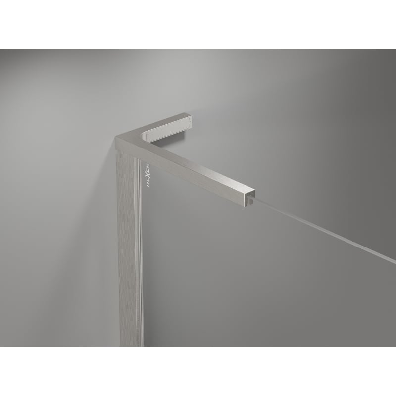 Mexen Mist-H L left-hand pivot shower door 115 cm, transparent, brushed nickel - 8A5L-115-000-97-00-L