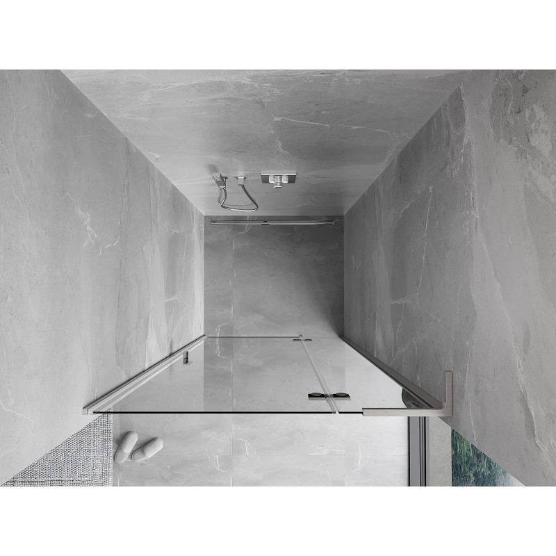 Mexen Mist-H L right hinged shower door 120 cm, transparent, brushed nickel - 8A5L-120-000-97-00-P