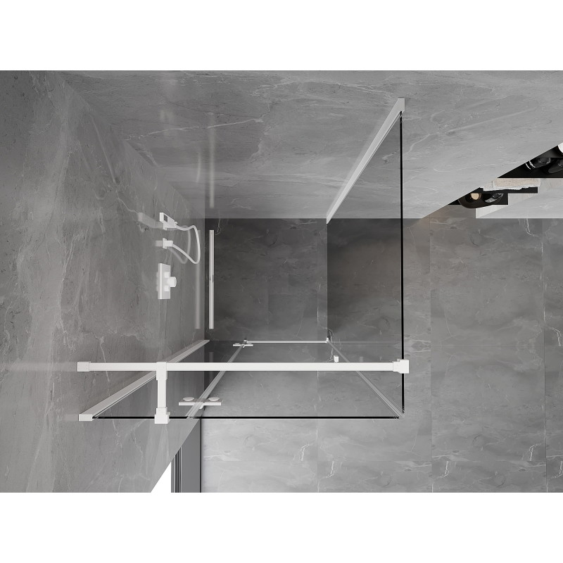 Mexen Mist-H T left hinged shower cabin 70 x 70 cm, transparent, white - 8A5T-070-070-20-00-L