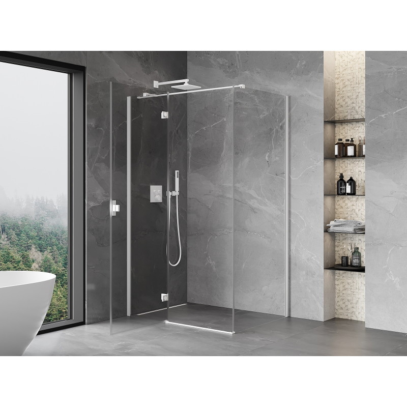 Mexen Mist-H T left-hinged shower enclosure 105 x 70 cm, transparent, white - 8A5T-105-070-20-00-L
