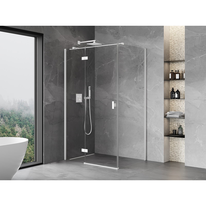 Mexen Mist-H T left-hinged shower enclosure 105 x 70 cm, transparent, white - 8A5T-105-070-20-00-L