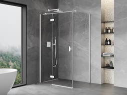 Mexen Mist-H T left-hinged shower enclosure 105 x 70 cm, transparent, white - 8A5T-105-070-20-00-L