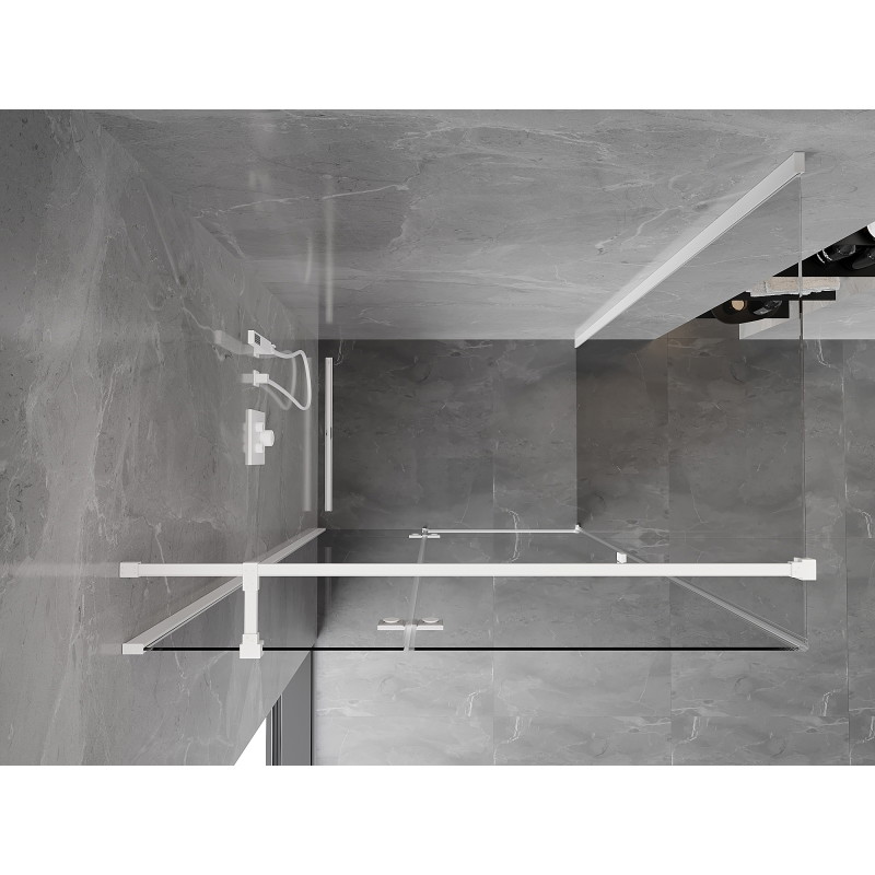 Mexen Mist-H T left-hinged shower enclosure 105 x 70 cm, transparent, white - 8A5T-105-070-20-00-L