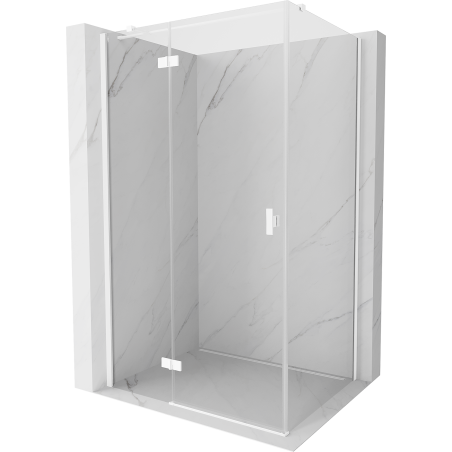 Mexen Mist-H T left-hinged shower enclosure 105 x 70 cm, transparent, white - 8A5T-105-070-20-00-L