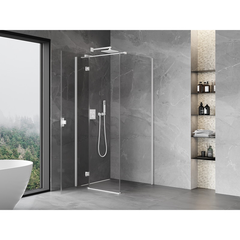 Mexen Mist-H T left hinged shower enclosure 80 x 80 cm, transparent, white - 8A5T-080-080-20-00-L