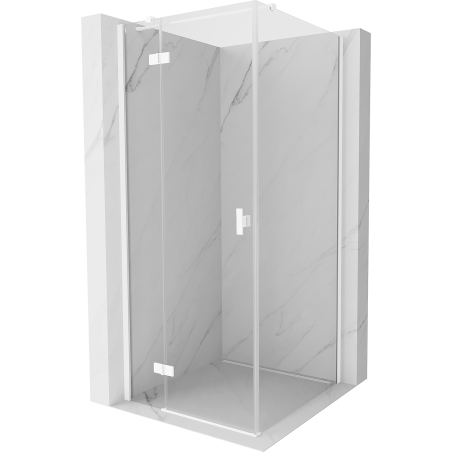 Mexen Mist-H T pivot shower enclosure left 85 x 85 cm, transparent, white - 8A5T-085-085-20-00-L