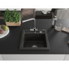 Mexen Vito granite kitchen sink 1-bowl with Duero kitchen faucet, black/gold metallic - 6503-75-671600-00