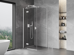 Mexen Mist-H T left-hinged shower cabin 95 x 95 cm, transparent, white - 8A5T-095-095-20-00-L