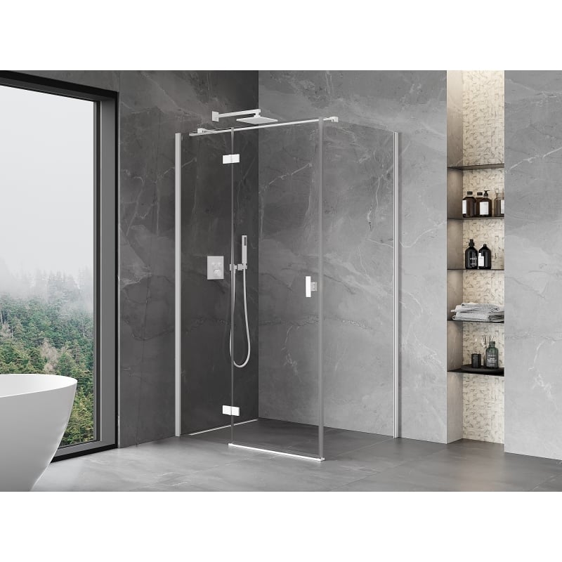 Mexen Mist-H T Hinged Shower Cabin Left 110 x 120 cm, Transparent, White - 8A5T-110-120-20-00-L