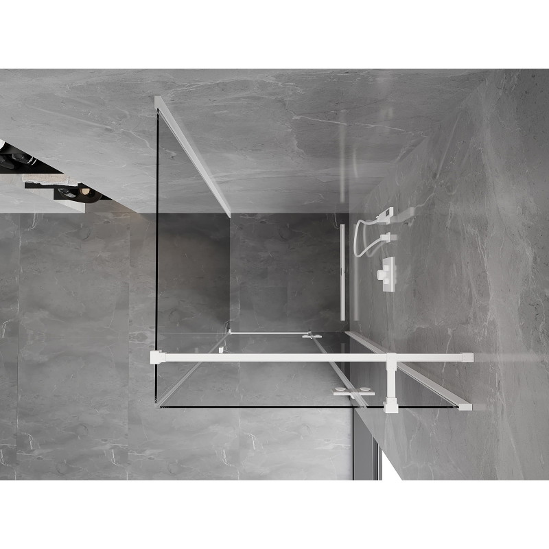 Mexen Mist-H T right-hinged shower cabin 75 x 75 cm, transparent, white - 8A5T-075-075-20-00-P