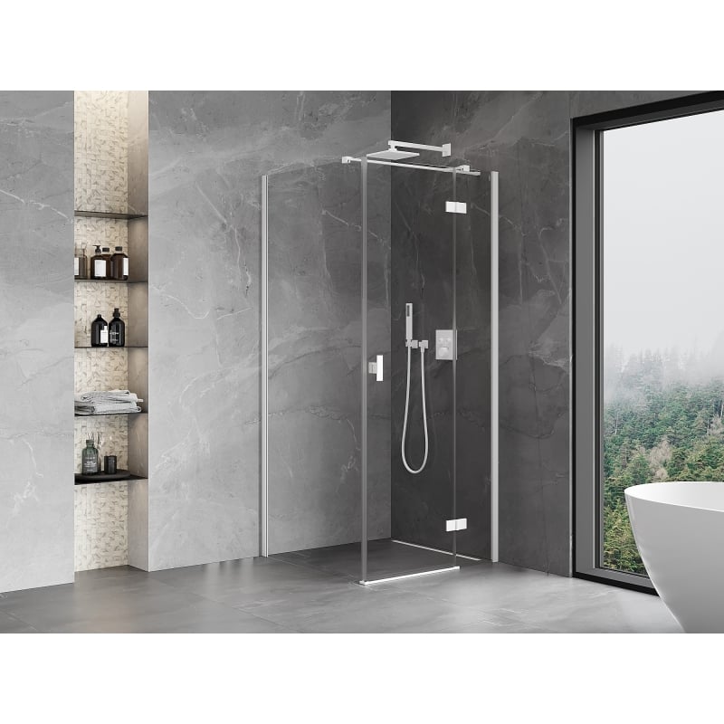 Mexen Mist-H T right hinged shower cabin 80 x 80 cm, transparent, white - 8A5T-080-080-20-00-P