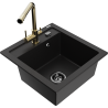 Mexen Vito 1-bowl granite sink with Duero kitchen faucet, black - 6503-77-671600-50-B