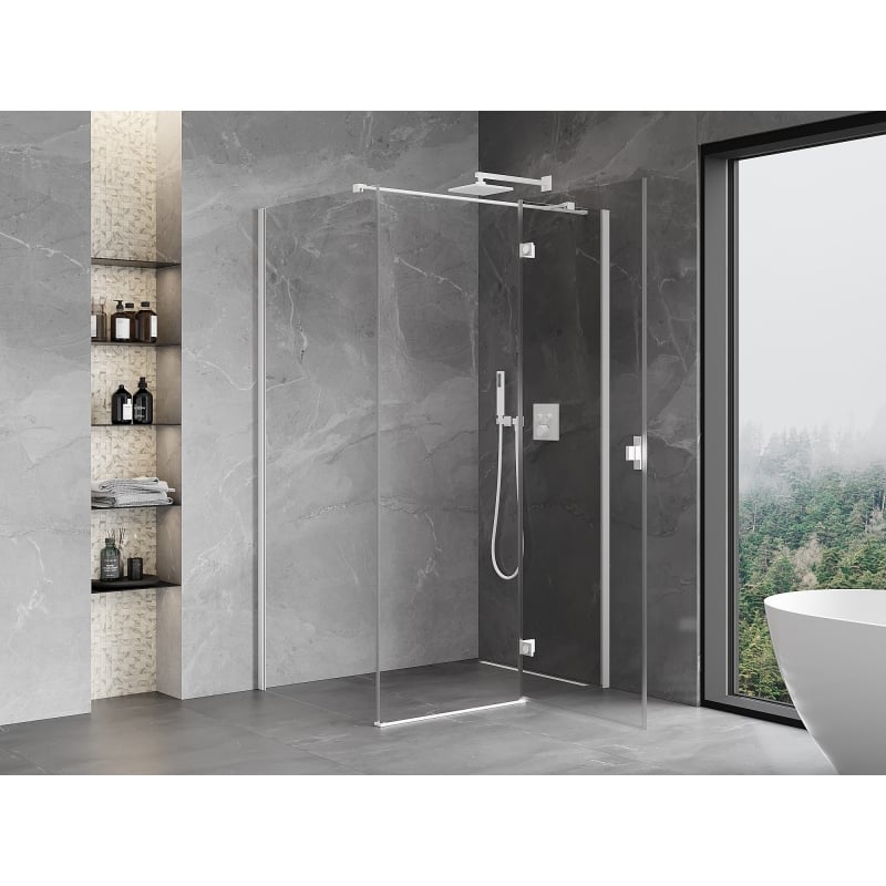 Mexen Mist-H T right swing shower cabin 75 x 85 cm, transparent, white - 8A5T-075-085-20-00-P