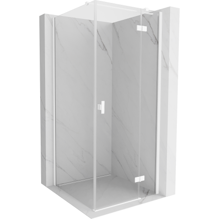 Mexen Mist-H T right-hinged shower enclosure 85 x 85 cm, transparent, white - 8A5T-085-085-20-00-P