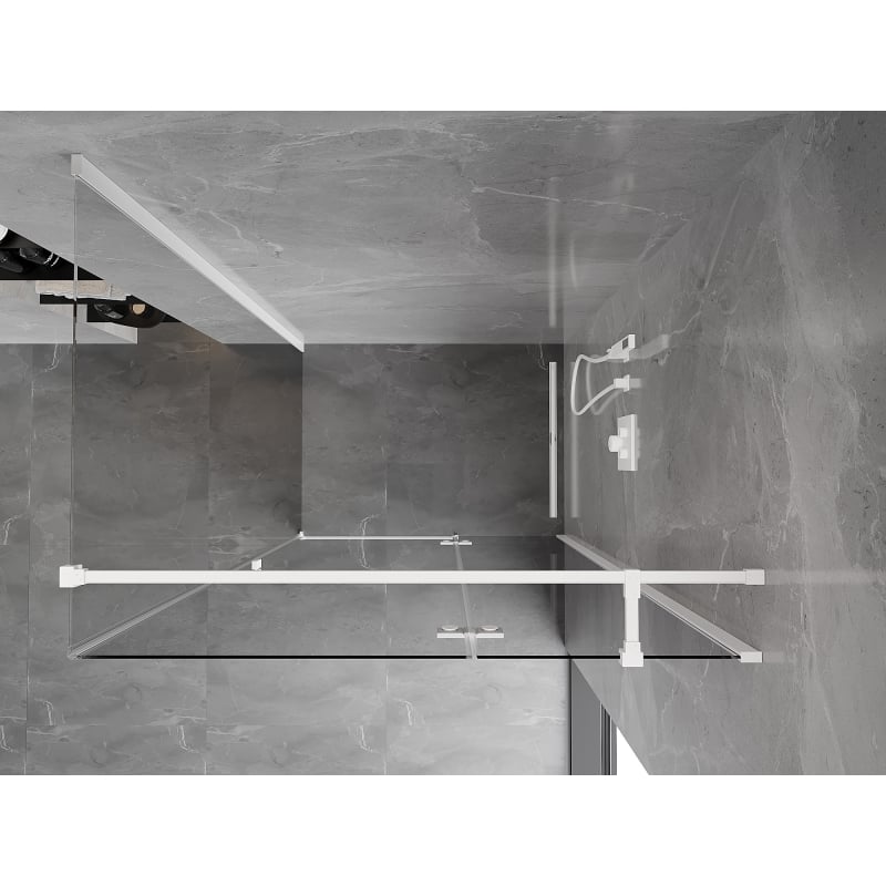 Mexen Mist-H T right hinged shower enclosure 115 x 90 cm, transparent, white - 8A5T-115-090-20-00-P