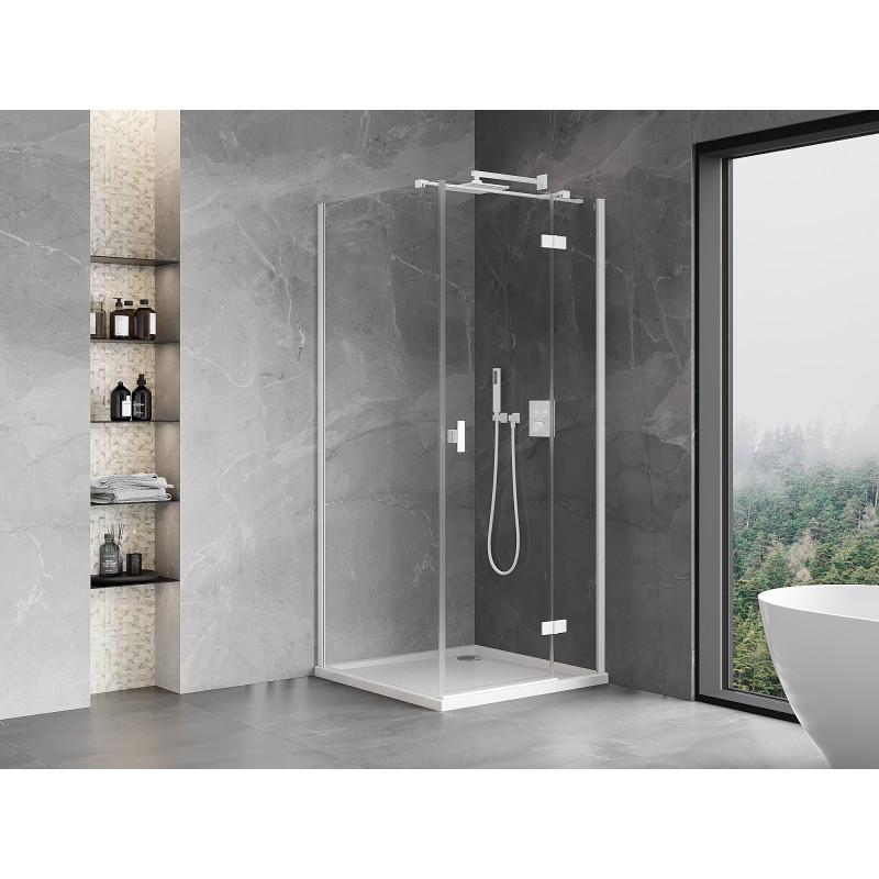 Mexen Mist-H T right-side swing shower cabin 95 x 95 cm, transparent, white - 8A5T-095-095-20-00-P
