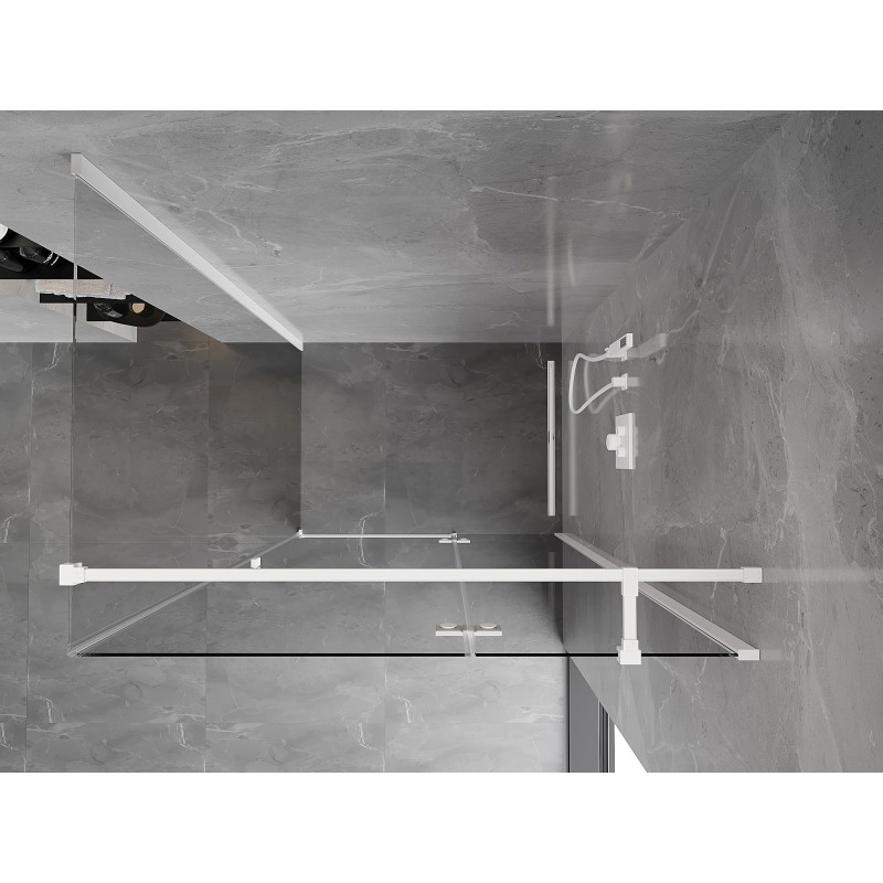 Mexen Mist-H T right-hinged shower cabin 100 x 110 cm, transparent, white - 8A5T-100-110-20-00-P