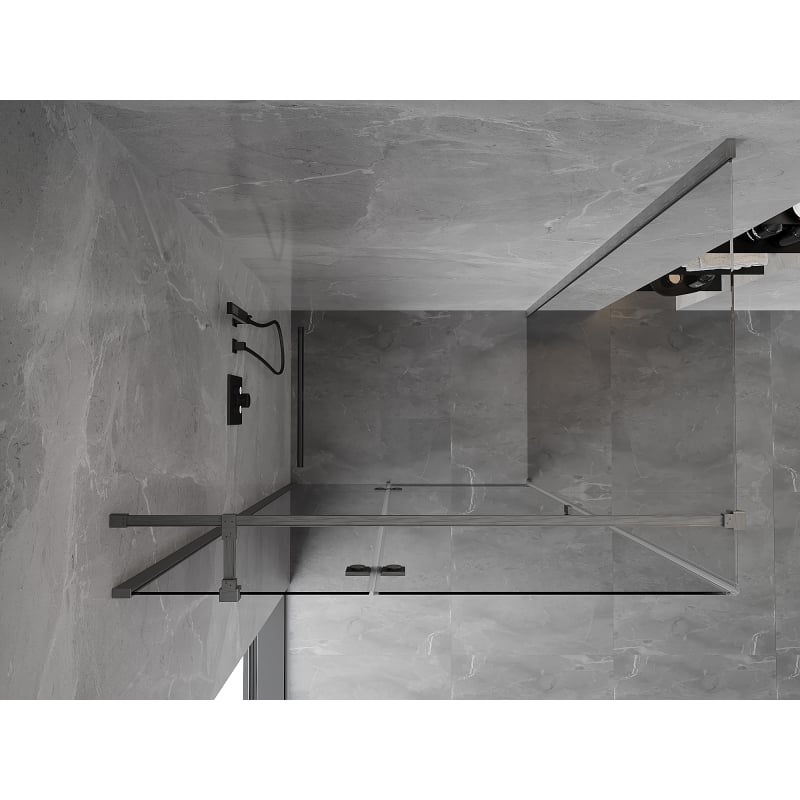 Mexen Mist-H T left-hinged shower cabin 80 x 75 cm, transparent, brushed gun gray - 8A5T-080-075-66-00-L
