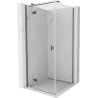 Mexen Mist-H T left pivot shower cabin 80 x 80 cm, transparent, brushed gun gray - 8A5T-080-080-66-00-L