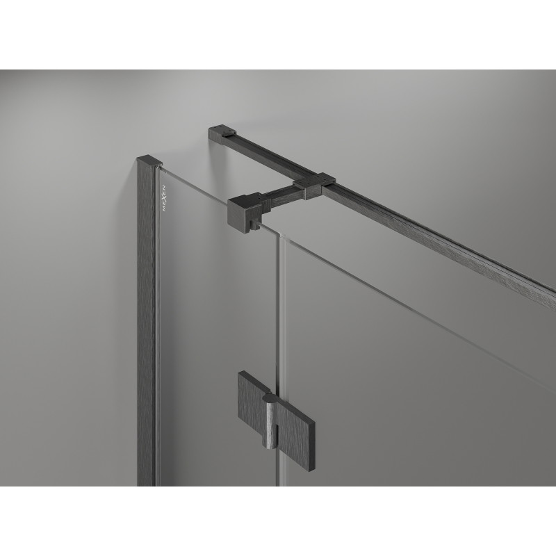 Mexen Mist-H T left pivot shower cabin 85 x 80 cm, transparent, brushed gun gray - 8A5T-085-080-66-00-L