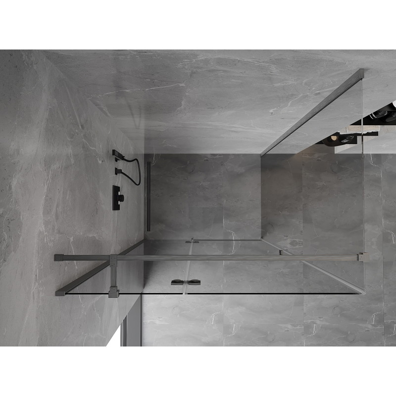Mexen Mist-H T left hinged shower cabin 100 x 85 cm, transparent, brushed gun gray - 8A5T-100-085-66-00-L