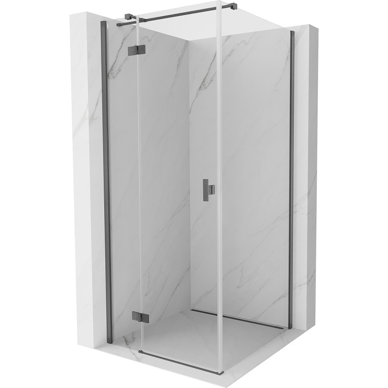 Mexen Mist-H T left hinged shower cabin 90 x 90 cm, transparent, brushed gun gray - 8A5T-090-090-66-00-L