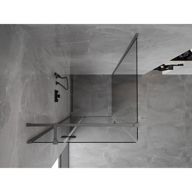 Mexen Mist-H T left hinged shower cabin 95 x 95 cm, transparent, brushed gun gray - 8A5T-095-095-66-00-L