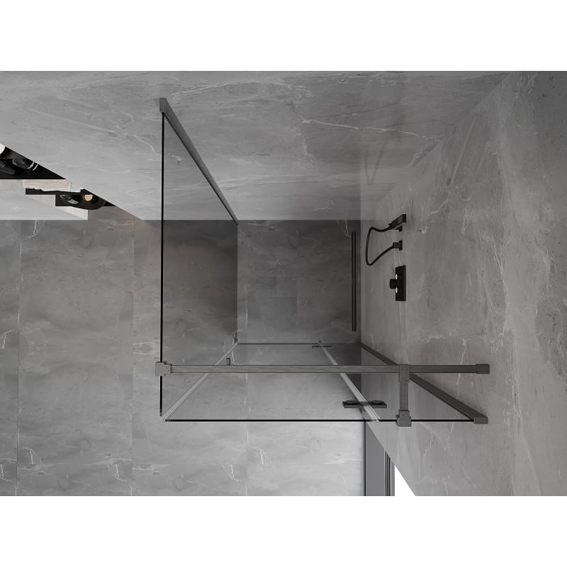 Mexen Mist-H T right hinged shower cabin 70 x 70 cm, transparent, brushed gun gray - 8A5T-070-070-66-00-P