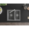 Mexen Carlos 1.5-bowl granite sink with Rita kitchen faucet, gray - 6518-71-670300-00