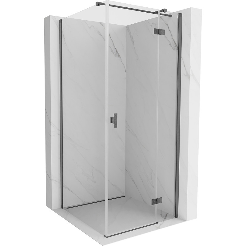 Mexen Mist-H T right-hinged shower cabin 100 x 100 cm, transparent, gun gray brushed - 8A5T-100-100-66-00-P