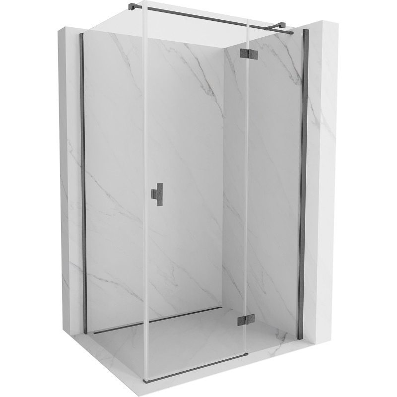 Mexen Mist-H T right-hinged shower enclosure 120 x 100 cm, transparent, brushed gun gray - 8A5T-120-100-66-00-P