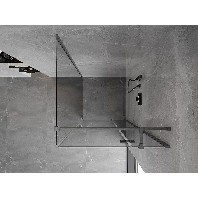 Mexen Mist-H T right-hinged shower cabin 110 x 110 cm, transparent, brushed gun gray - 8A5T-110-110-66-00-P