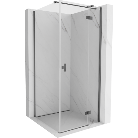 Mexen Mist-H T right-hinged shower cabin 110 x 110 cm, transparent, brushed gun gray - 8A5T-110-110-66-00-P