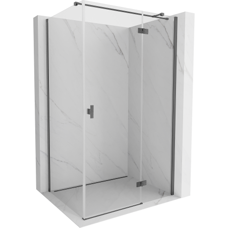 Mexen Mist-H T right-hinged shower enclosure 115 x 110 cm, transparent, brushed gun gray - 8A5T-115-110-66-00-P