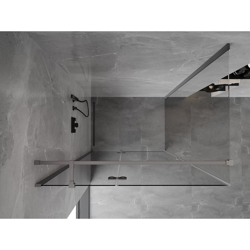 Mexen Mist-H T hinged shower enclosure left 105 x 70 cm, transparent, gun metal - 8A5T-105-070-95-00-L