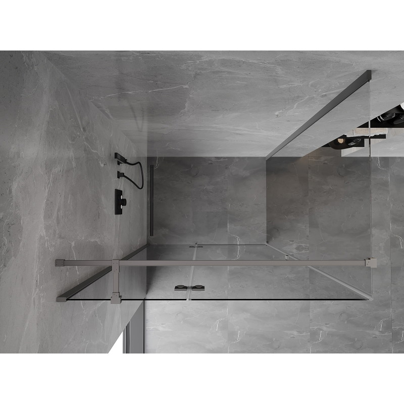 Mexen Mist-H T left-hinged shower enclosure 80 x 90 cm, transparent, gun metal - 8A5T-080-090-95-00-L
