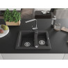 Mexen Carlos granite kitchen sink 1.5-bowl with Rita kitchen faucet, black speckled - 6518-76-670300-00