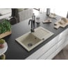 Mexen Pablo granite sink 1-bowl with drainer and Telma kitchen tap, beige - 6510-69-670200-70