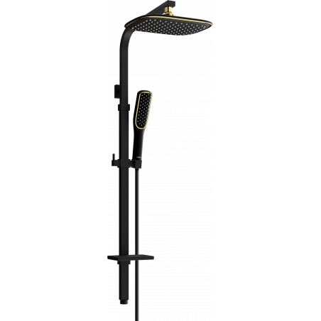 Mexen Q49 shower column, Black/Gold - 798494995-75