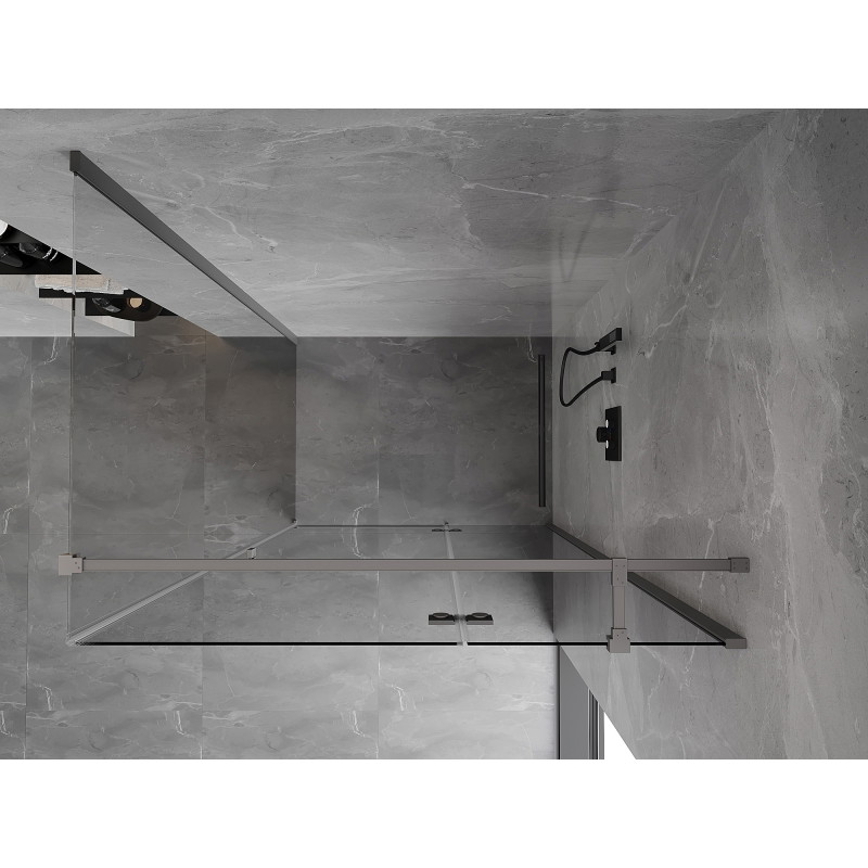 Mexen Mist-H T right-hinged shower enclosure 100 x 120 cm, transparent, gun metal - 8A5T-100-120-95-00-P